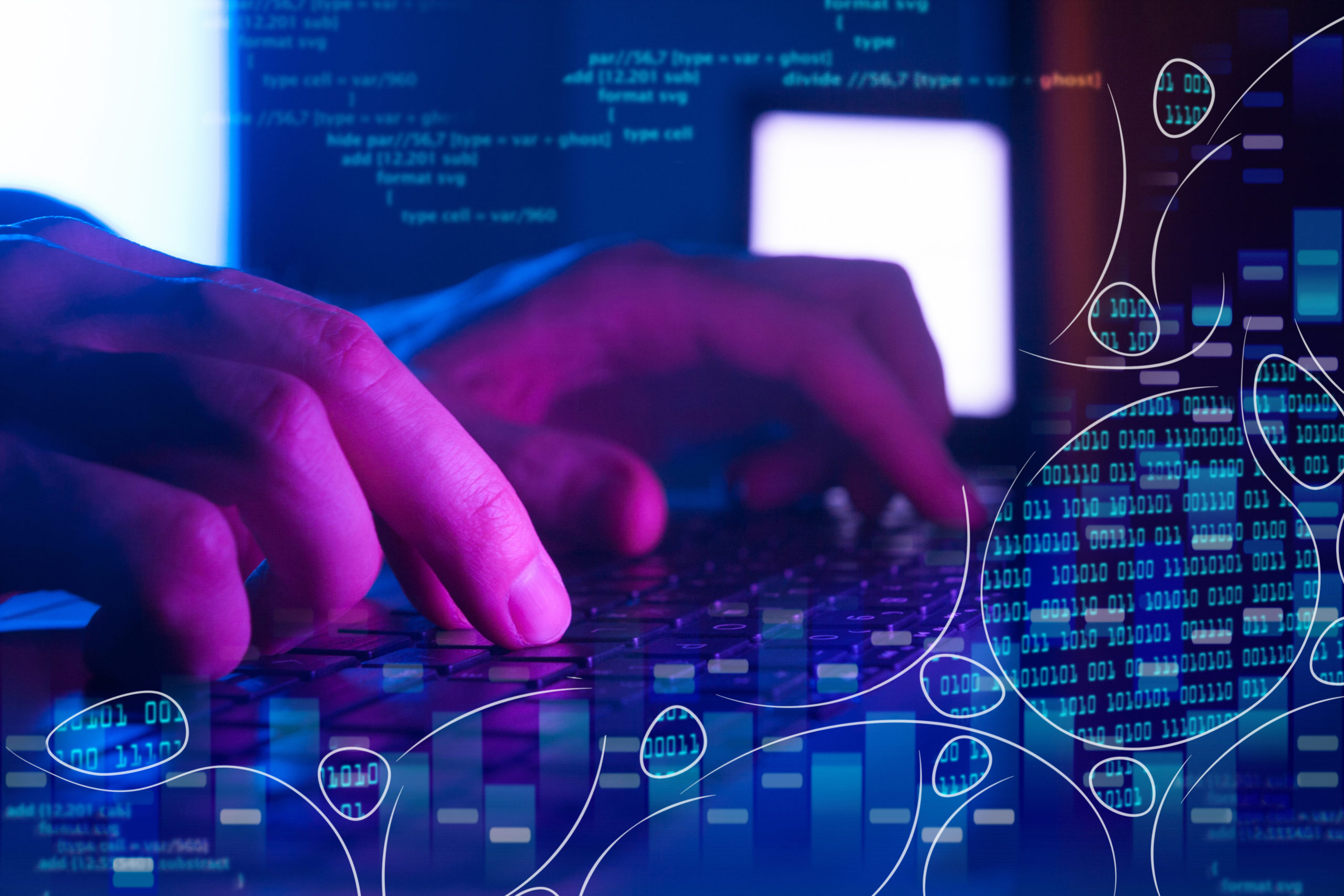 An IT professional's hands typing on a laptop. An IT professional's hands typing on a laptop.